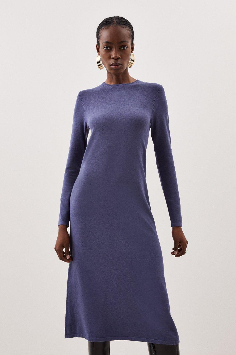 【Karen Millen】Wool Look Blouson Sleeve Midaxi Knit Dress KAREN MILLEN Wool Look Blouson Sleeve Midaxi Knit Pencil